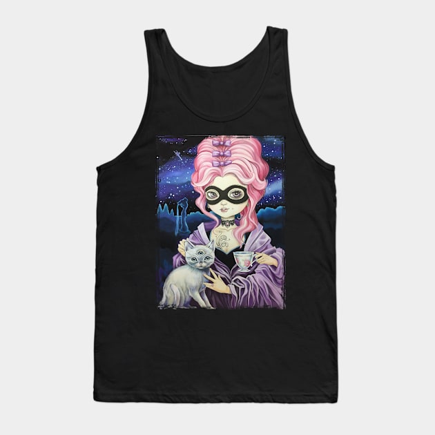 Gothic Lady and her Cat Tank Top by ArtsyDenise